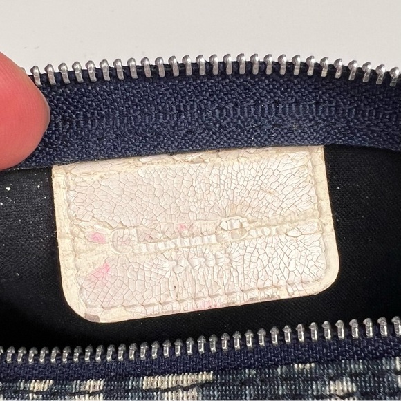 Christian Dior Trotter Cosmetic Pouch PVC Leather Blue - Picture 8 of 9